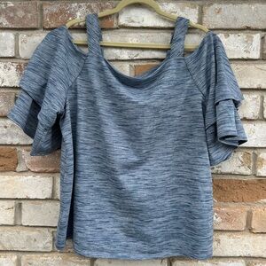Chico’s Off-the-Shoulder Ruffled Sleeve Top size 3
